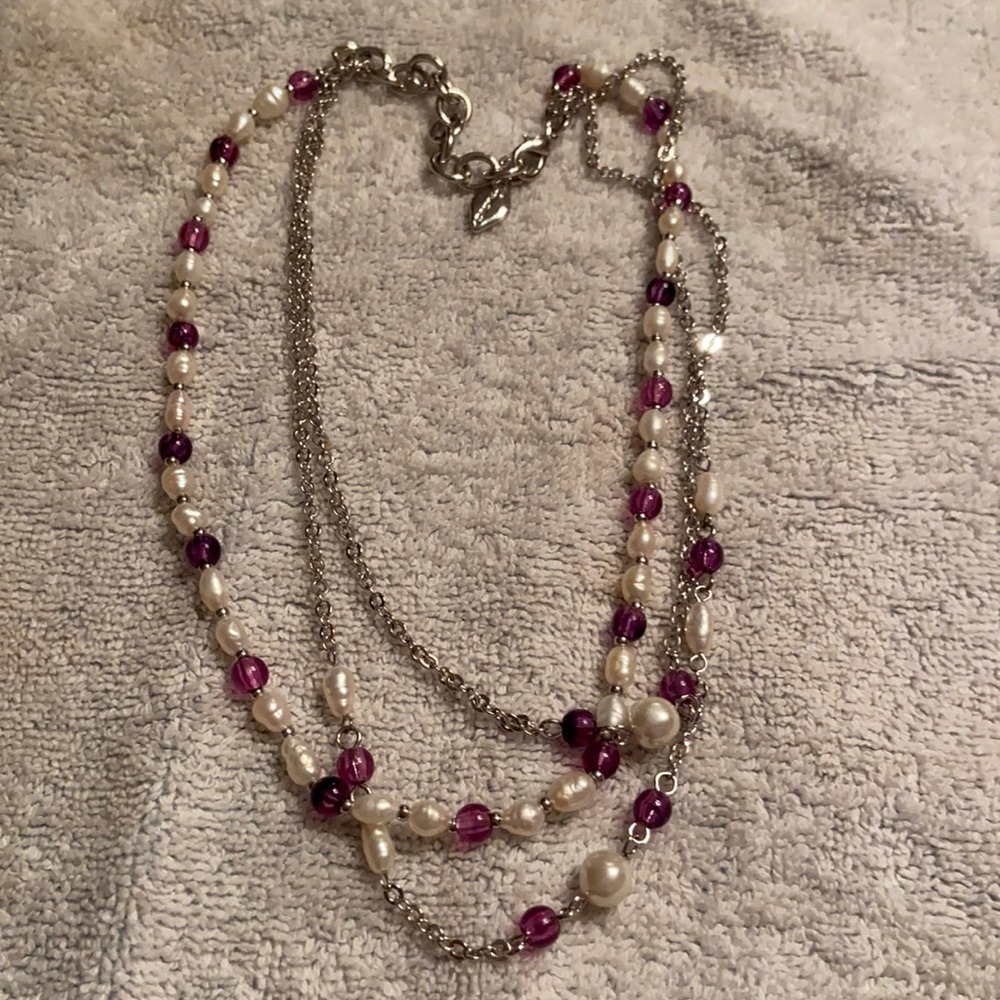 Givenchy Purple and bead and sea pearl necklace